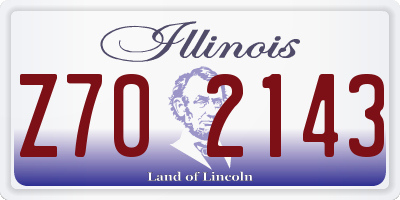 IL license plate Z702143