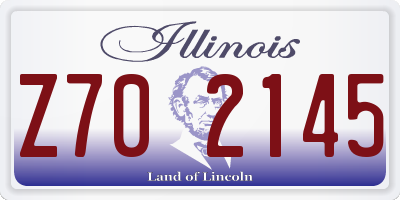 IL license plate Z702145