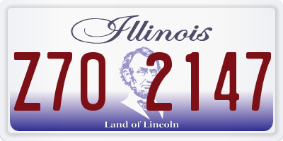 IL license plate Z702147