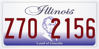 IL license plate Z702156