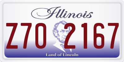 IL license plate Z702167