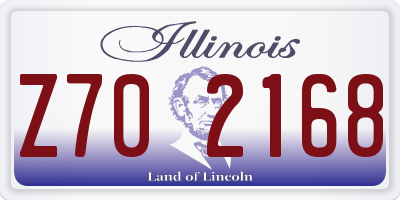 IL license plate Z702168