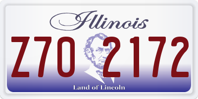 IL license plate Z702172