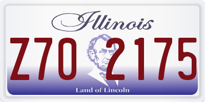 IL license plate Z702175