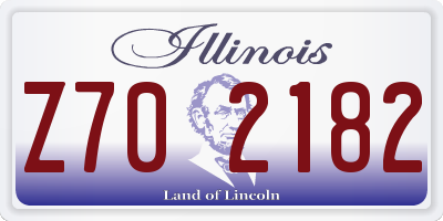 IL license plate Z702182