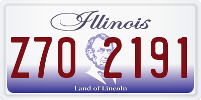 IL license plate Z702191