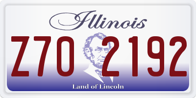 IL license plate Z702192
