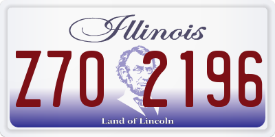 IL license plate Z702196