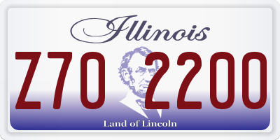 IL license plate Z702200