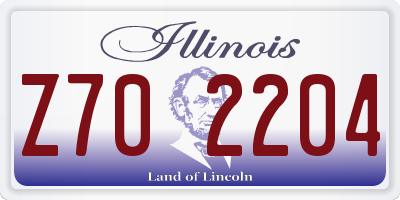 IL license plate Z702204