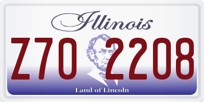 IL license plate Z702208