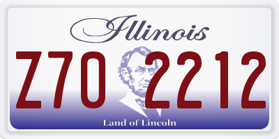 IL license plate Z702212