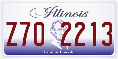 IL license plate Z702213