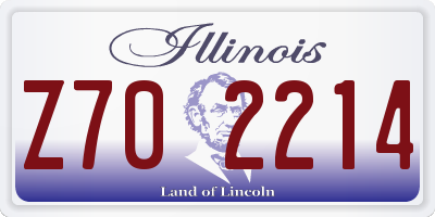 IL license plate Z702214