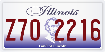 IL license plate Z702216
