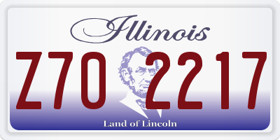 IL license plate Z702217
