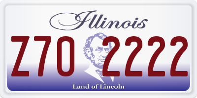 IL license plate Z702222
