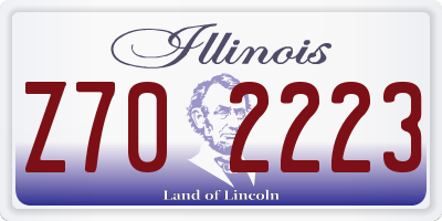 IL license plate Z702223