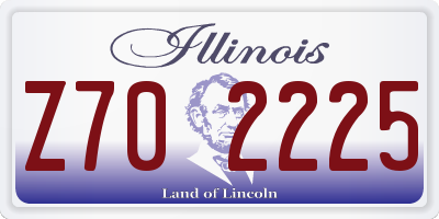 IL license plate Z702225