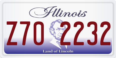 IL license plate Z702232