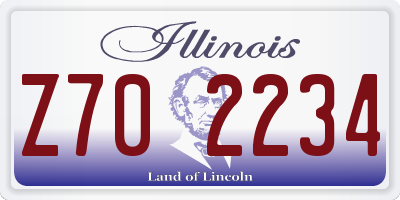 IL license plate Z702234