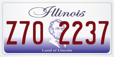 IL license plate Z702237