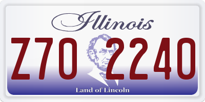 IL license plate Z702240