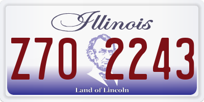 IL license plate Z702243