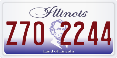 IL license plate Z702244