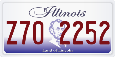 IL license plate Z702252