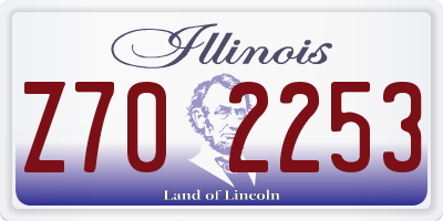 IL license plate Z702253