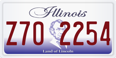 IL license plate Z702254