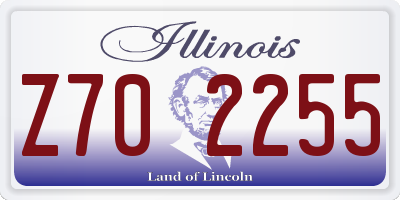 IL license plate Z702255