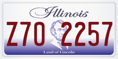 IL license plate Z702257