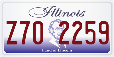 IL license plate Z702259