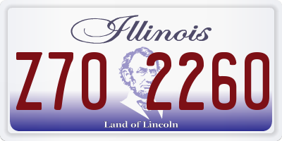 IL license plate Z702260