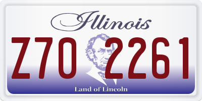 IL license plate Z702261