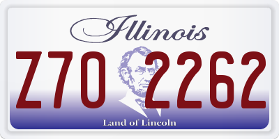 IL license plate Z702262