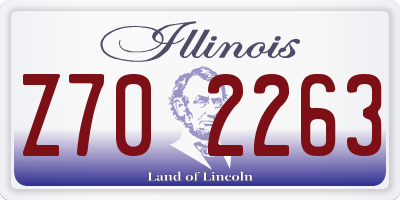 IL license plate Z702263