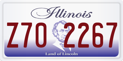 IL license plate Z702267