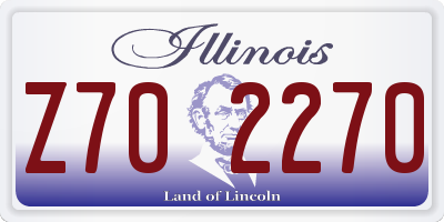 IL license plate Z702270