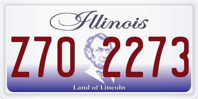 IL license plate Z702273