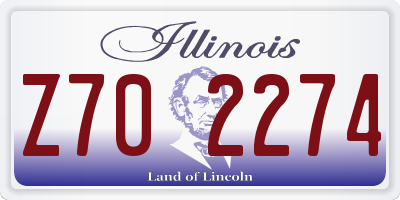 IL license plate Z702274