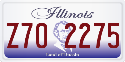 IL license plate Z702275