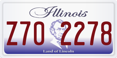 IL license plate Z702278