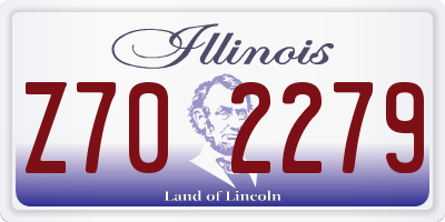 IL license plate Z702279