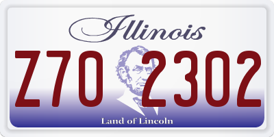 IL license plate Z702302