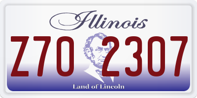IL license plate Z702307