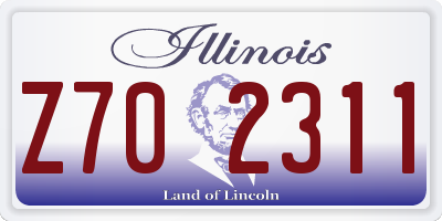 IL license plate Z702311