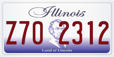 IL license plate Z702312